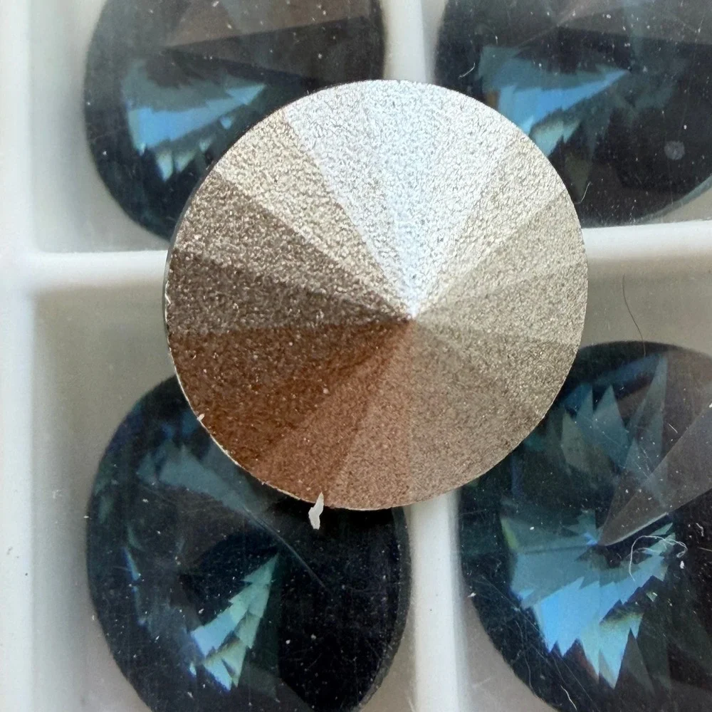 Swarovski Montana Rivoli 12mm Round Crystal Dark Blue 12 Pieces #1122